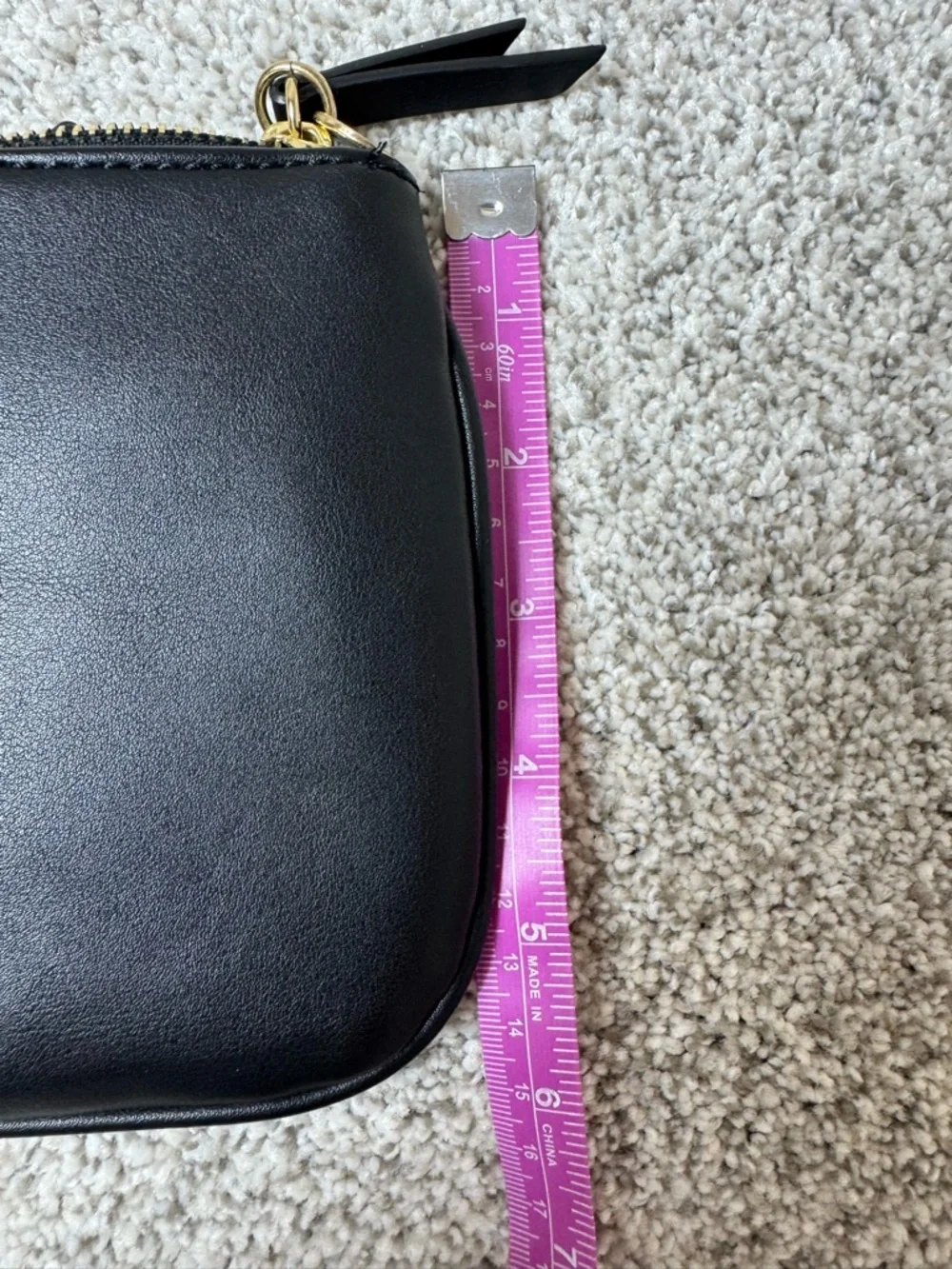 Nine West Black Vegan Leather Wristlet Clutch Bag Gold Hardware Minimalist Chic